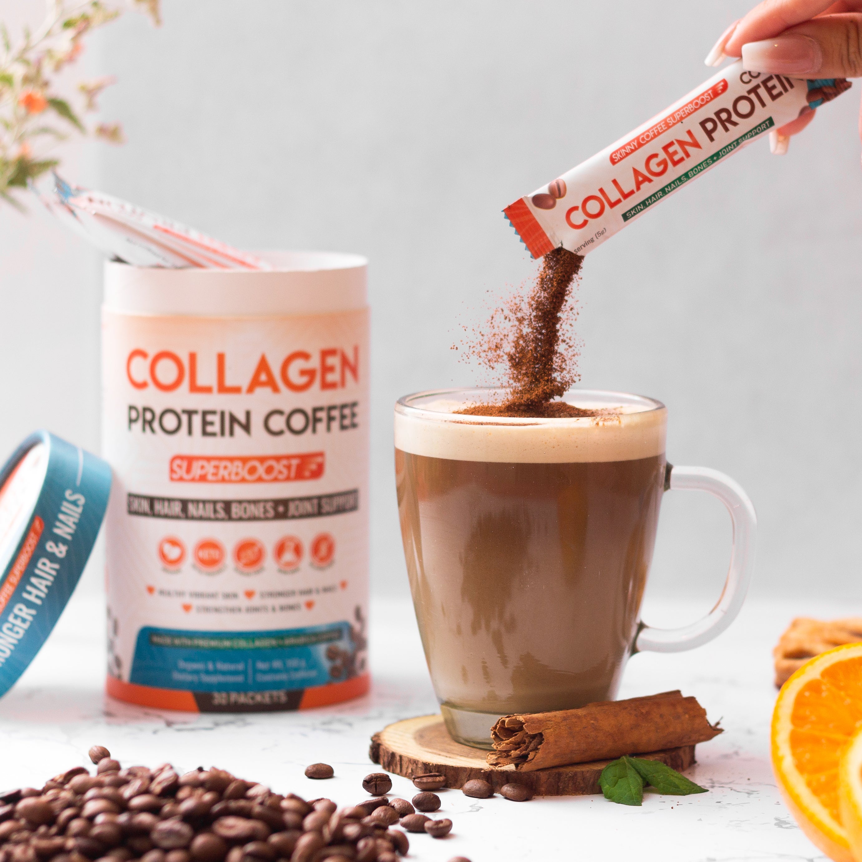 Collagen Protein Coffee for Healthy Hair, Nails & Bones